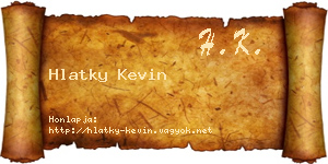 Hlatky Kevin névjegykártya